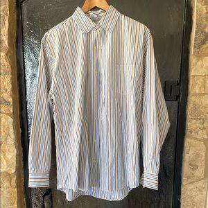 Old Navy Blue and White Striped Casual Shirt